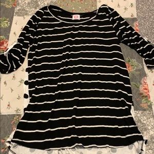 Striped shirt with polka dots